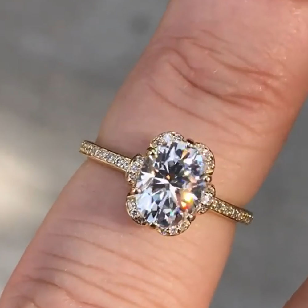 Custom Solid 14K Yellow Gold W - đánh giá và giá Moissanite Engagement Ring 1 Carat
