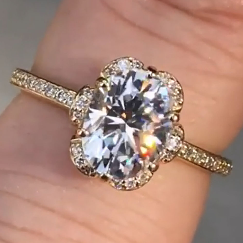 Custom Solid 14K Yellow Gold W - đánh giá và giá Moissanite Engagement Ring 1 Carat