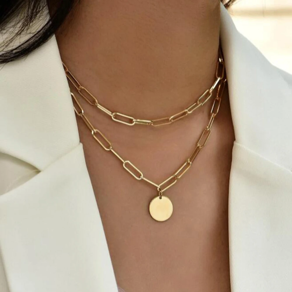 SUMENG 2024 New Fashion Vintag - đánh giá và giá Layered Pendant Necklace Aesthetic
